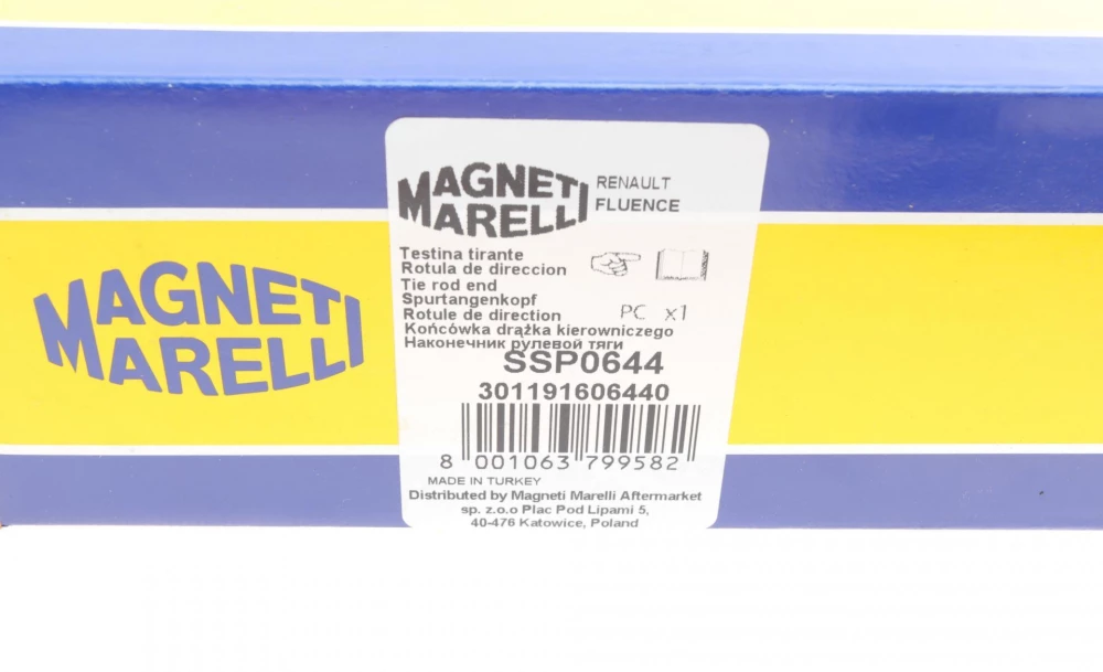 MAGNETI MARELLI RENAULT наконечник рульової тяги лів.Megane 08-